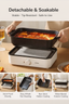 Carrot Multifunctional Cooking Pot Electric Hot Pot Household Electric Wok All-In-One Quick Cooking Pot Shabu-Shabu Barbecue Pot Electric Steamer